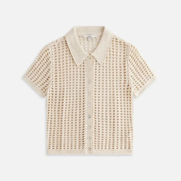 NWT Kith Rhea SET Polo Top and Skirt Crochet Knit Beige Tan 2024 NEW Mini Veil - Picture 6 of 12